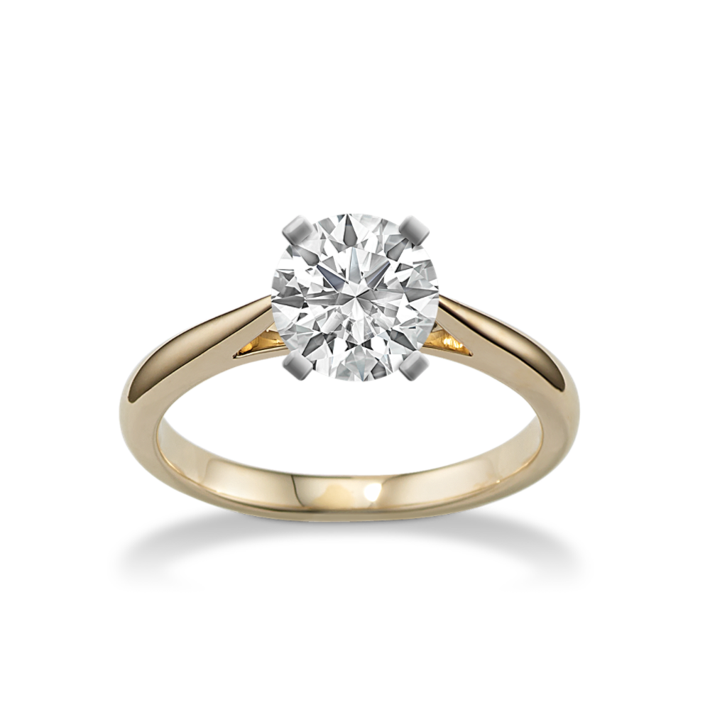 Modena Cathedral Engagement Ring in 14K Yellow Gold