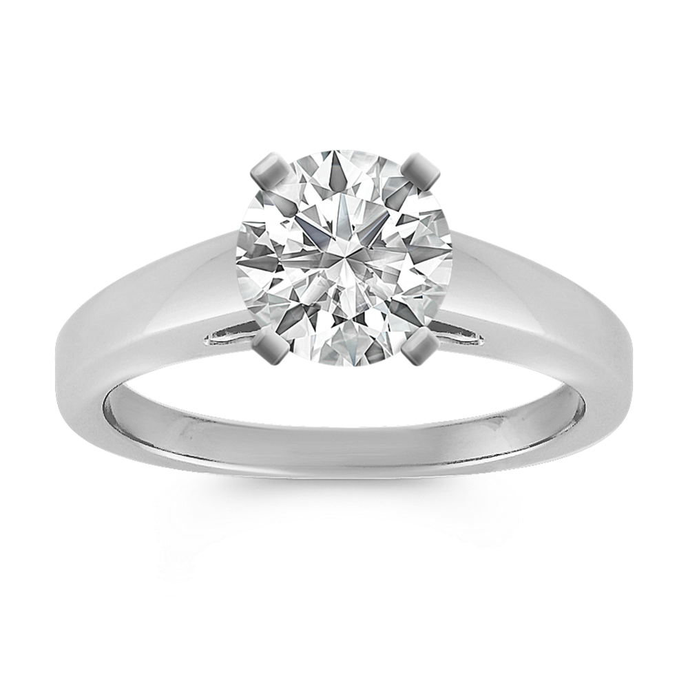 Solitaire Cathedral White Gold Engagement Ring