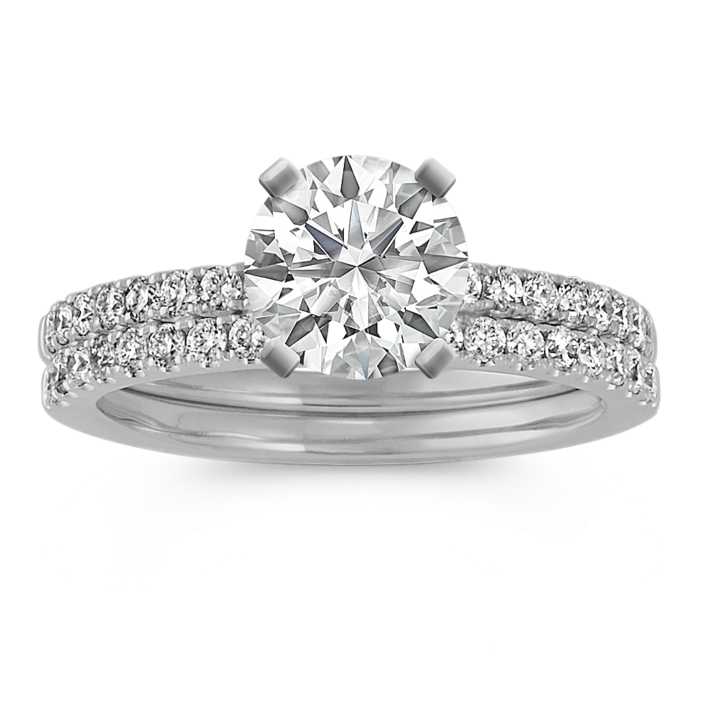Novella Diamond Wedding Set with Pave-Setting (Size 5)