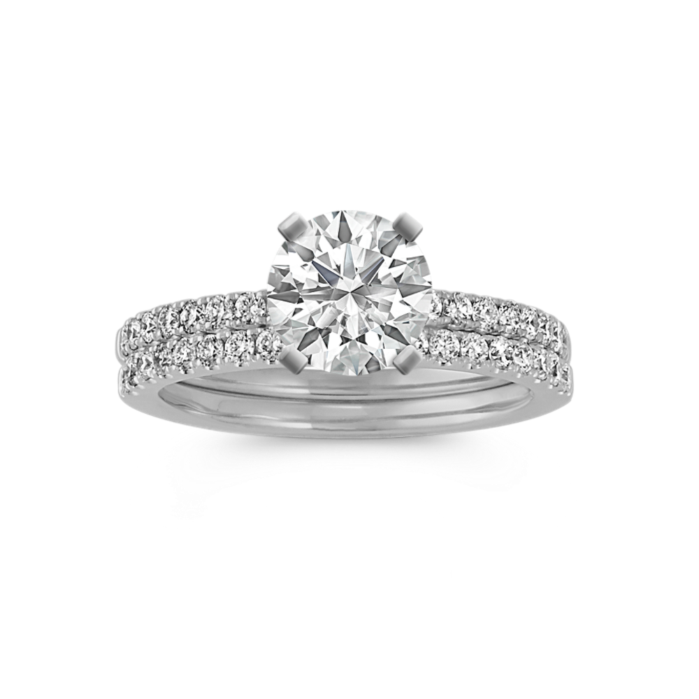 Novella Natural Diamond Wedding Set with Pave-Setting (Size 5)