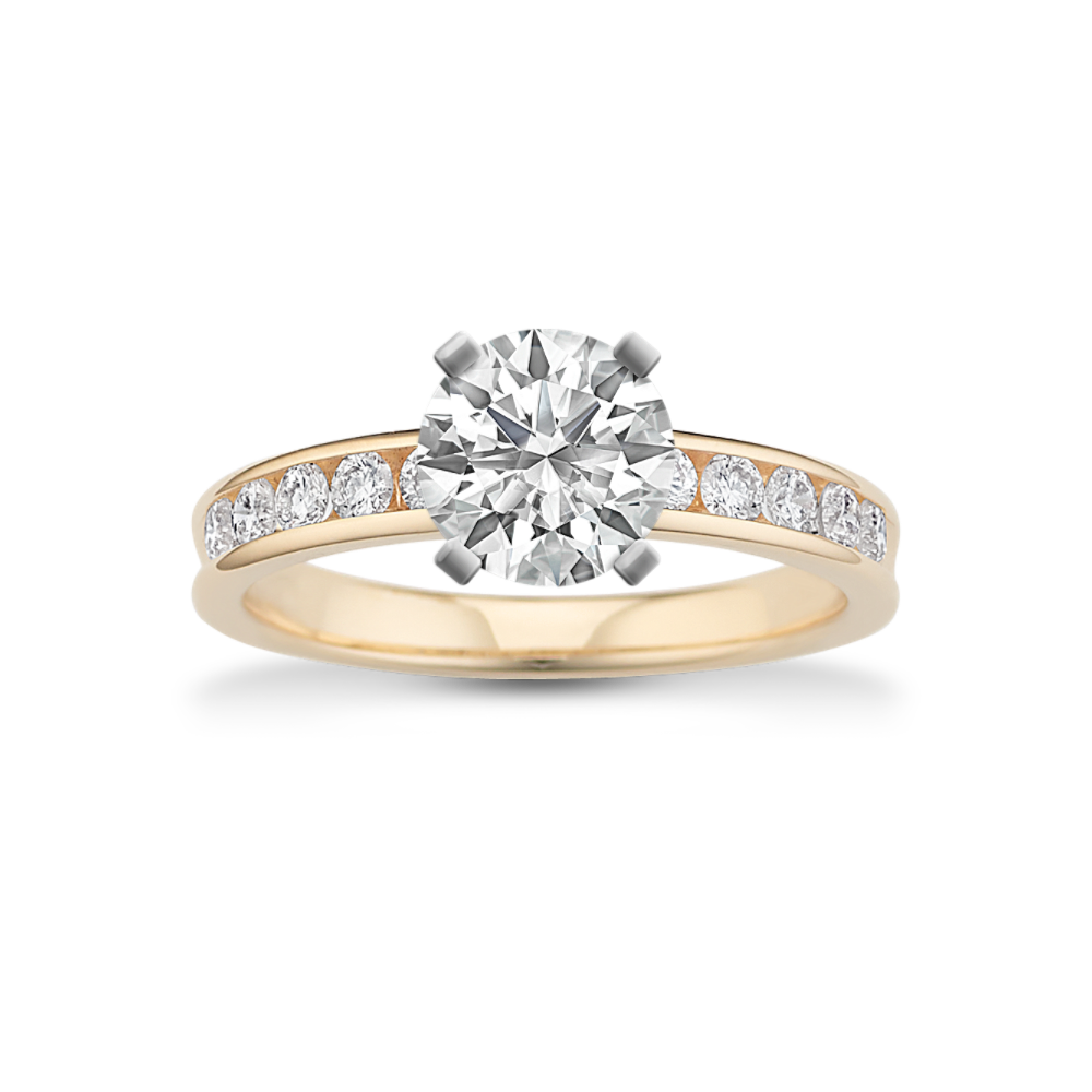 Round Natural Diamond Engagement Ring
