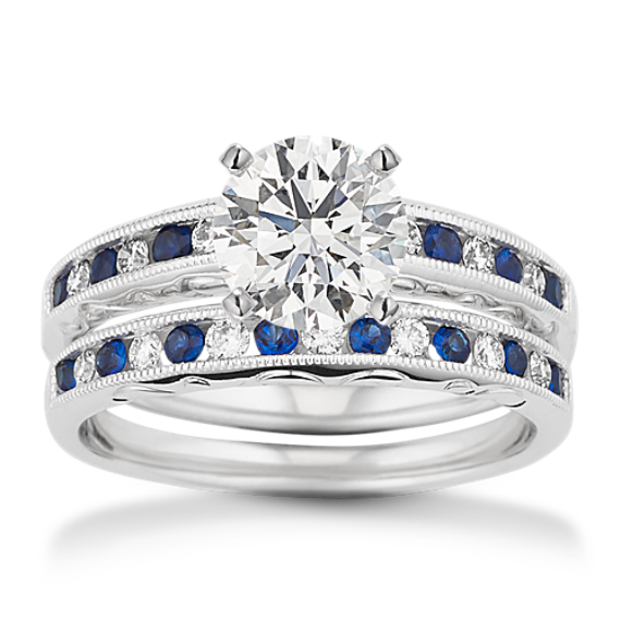 Marlena Sapphire & Diamond Wedding Set