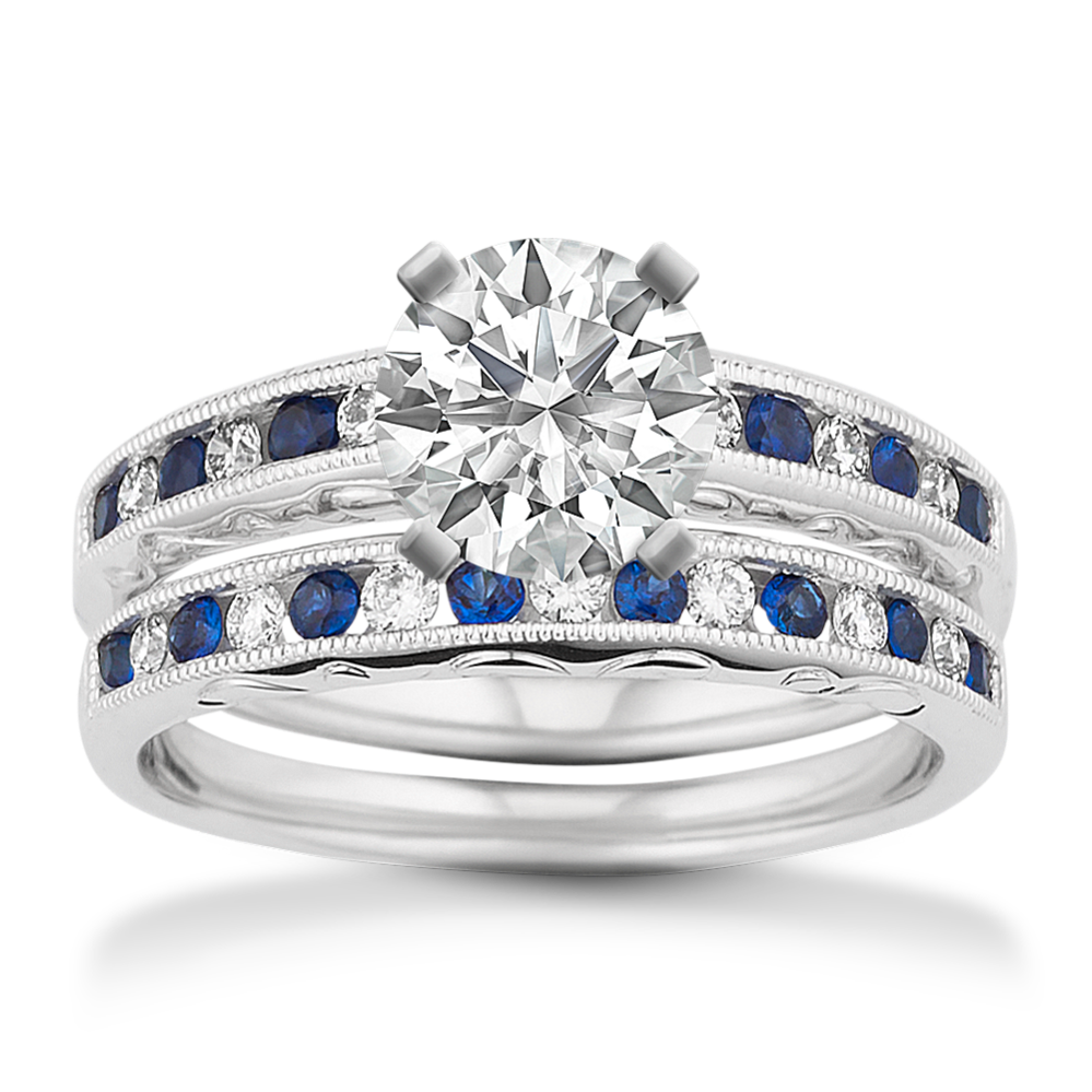 Marlena Sapphire & Diamond Wedding Set