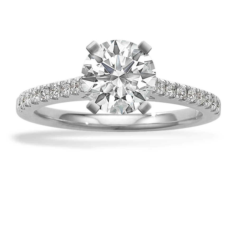Melody Pave Cathedral Engagement Ring