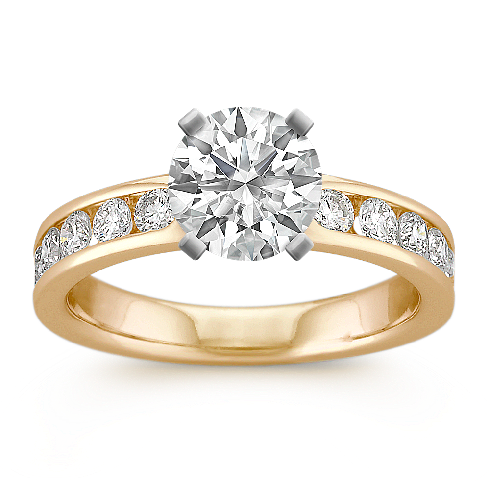 Classic Round Diamond Engagement Ring with Channel-Setting