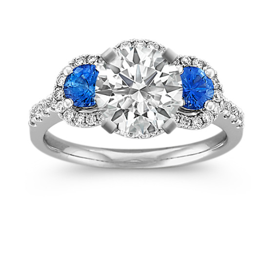 blue sapphire diamond engagement ring