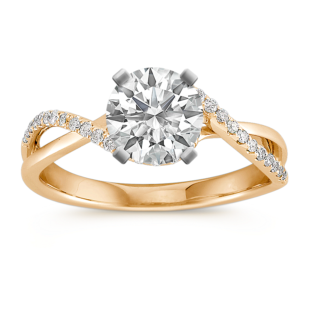 Round Diamond Ring in 14k Yellow Gold