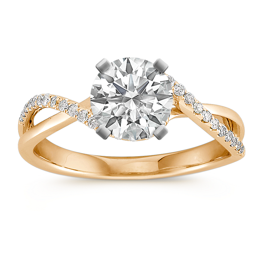 Round Diamond Ring in 14k Yellow Gold