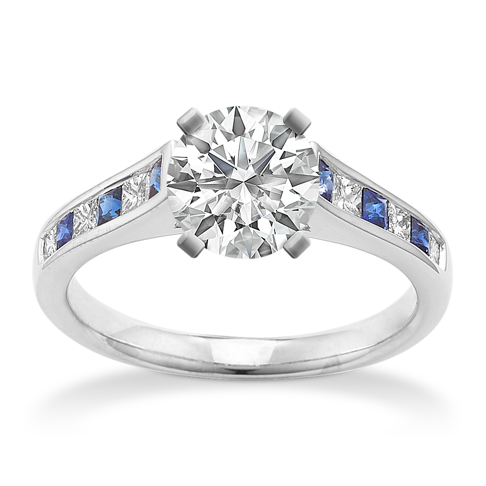 Channel set sapphire and diamond engagement ring deals