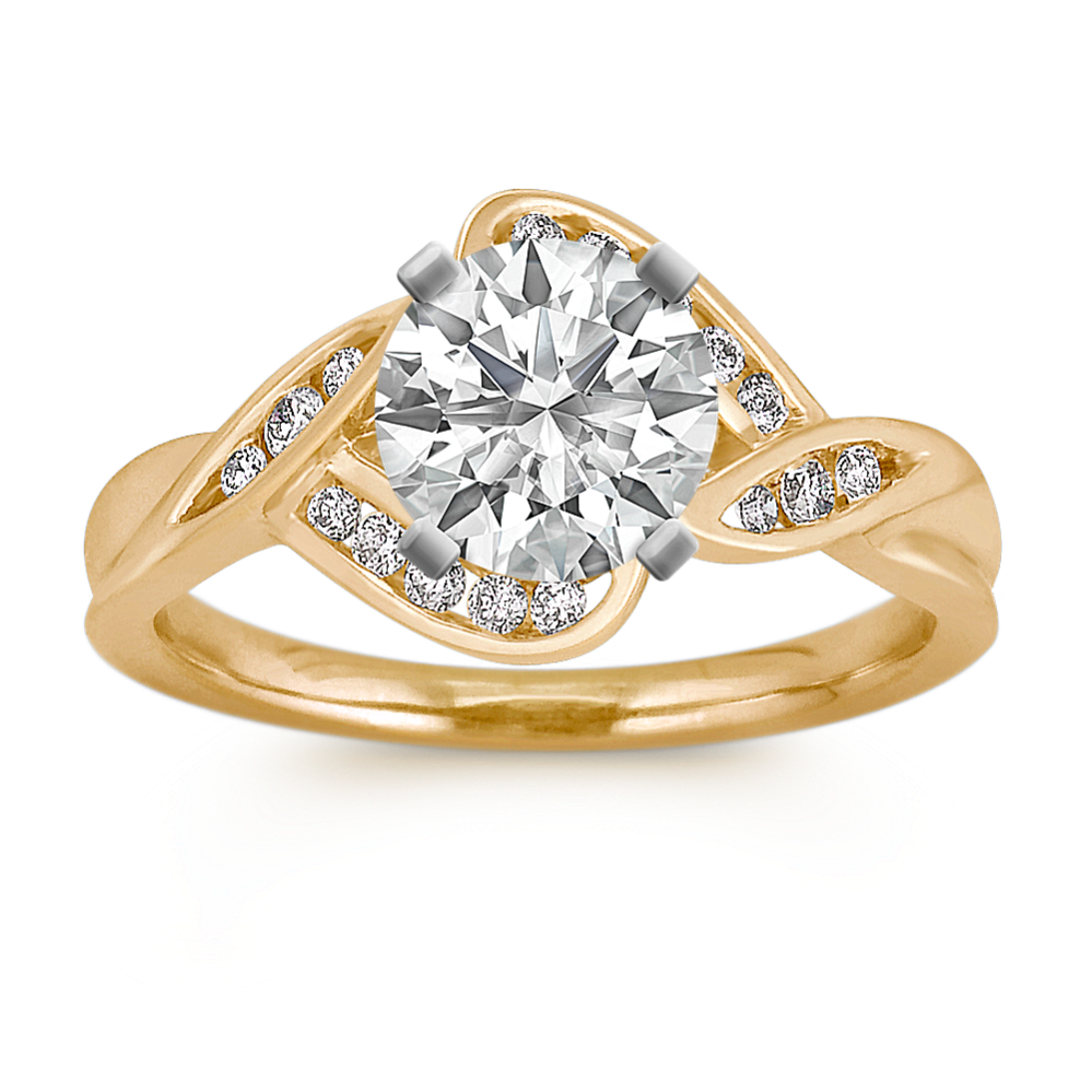 Modern Round Diamond Ring with Channel-Setting