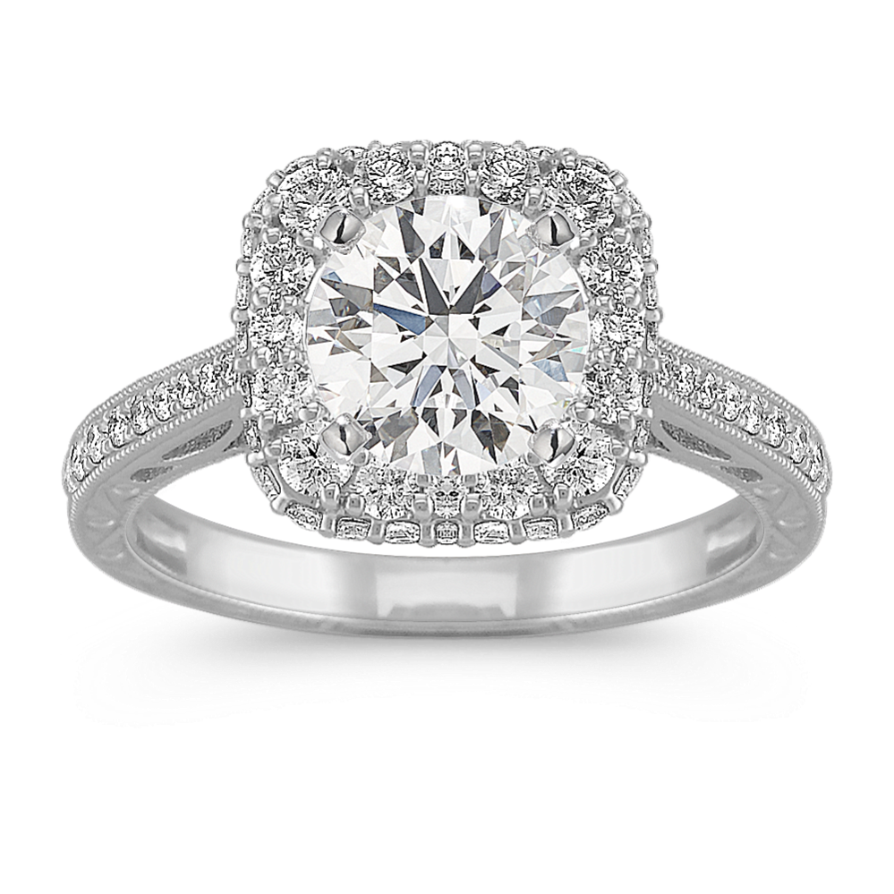 Verona Halo Engagement Ring (Cushion)