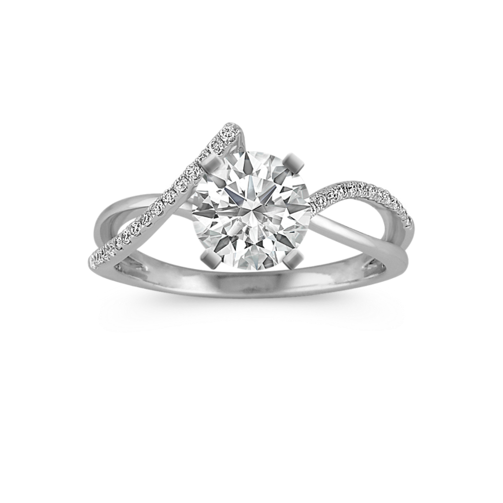 Swirl Natural Diamond Engagement Ring