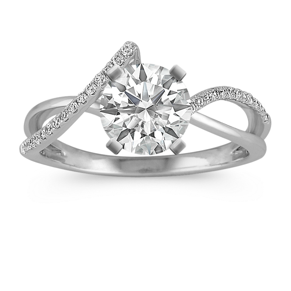 Swirl Diamond Engagement Ring