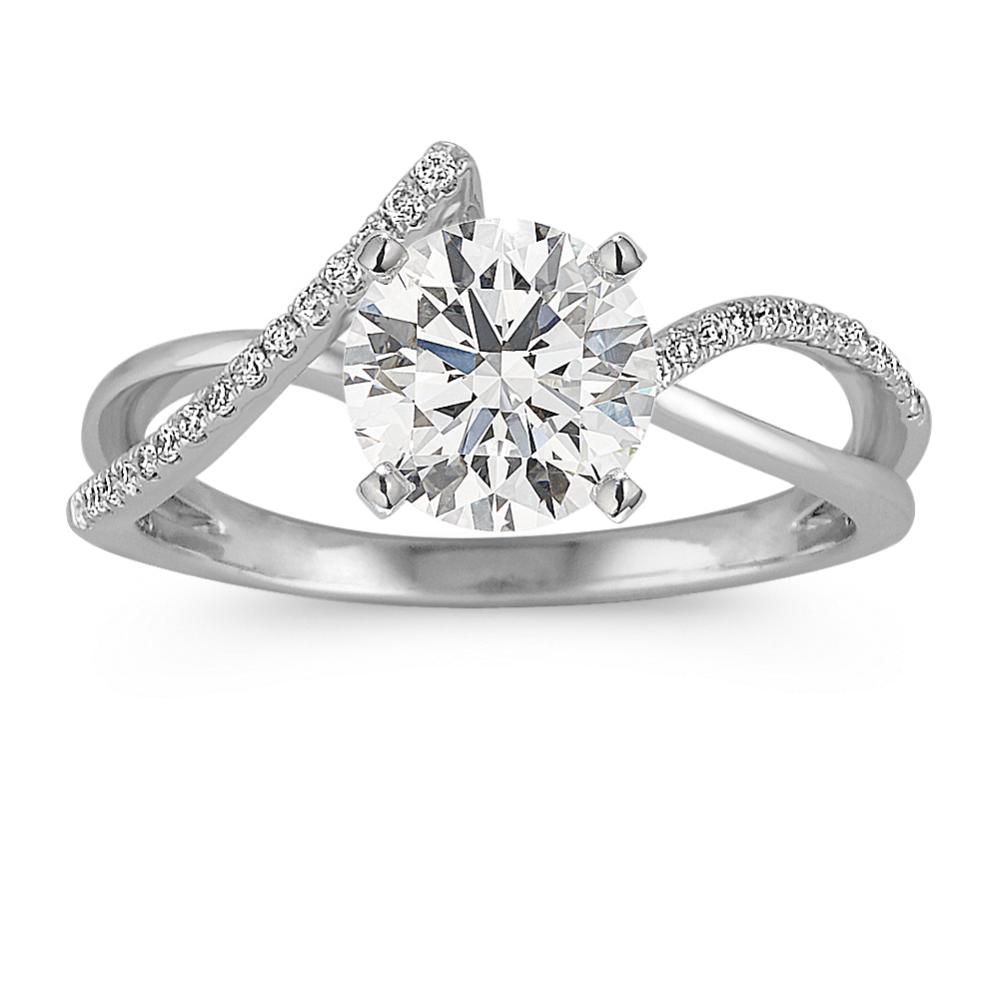 Swirl Diamond Engagement Ring
