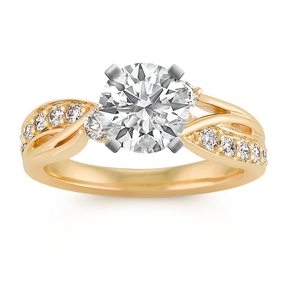 Round Diamond Swirl Fashion Ring