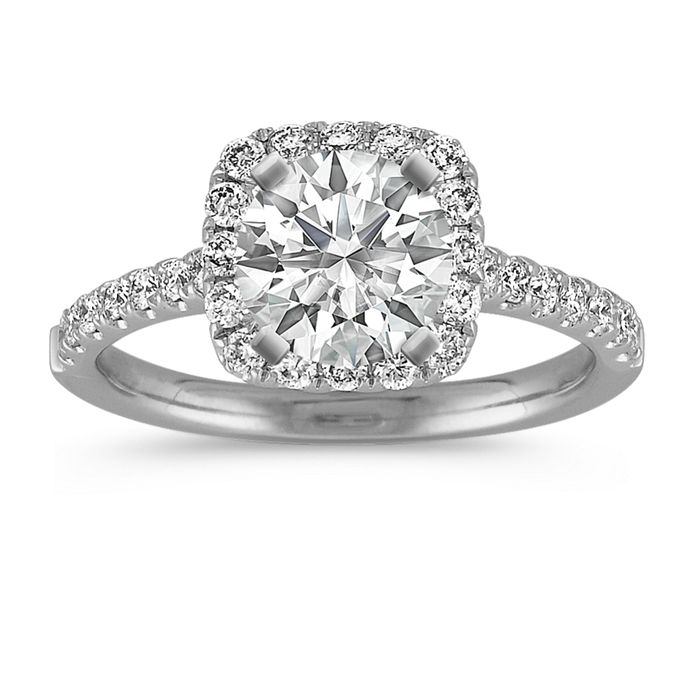0.91 ct. Natural Diamond Engagement Ring in White Gold