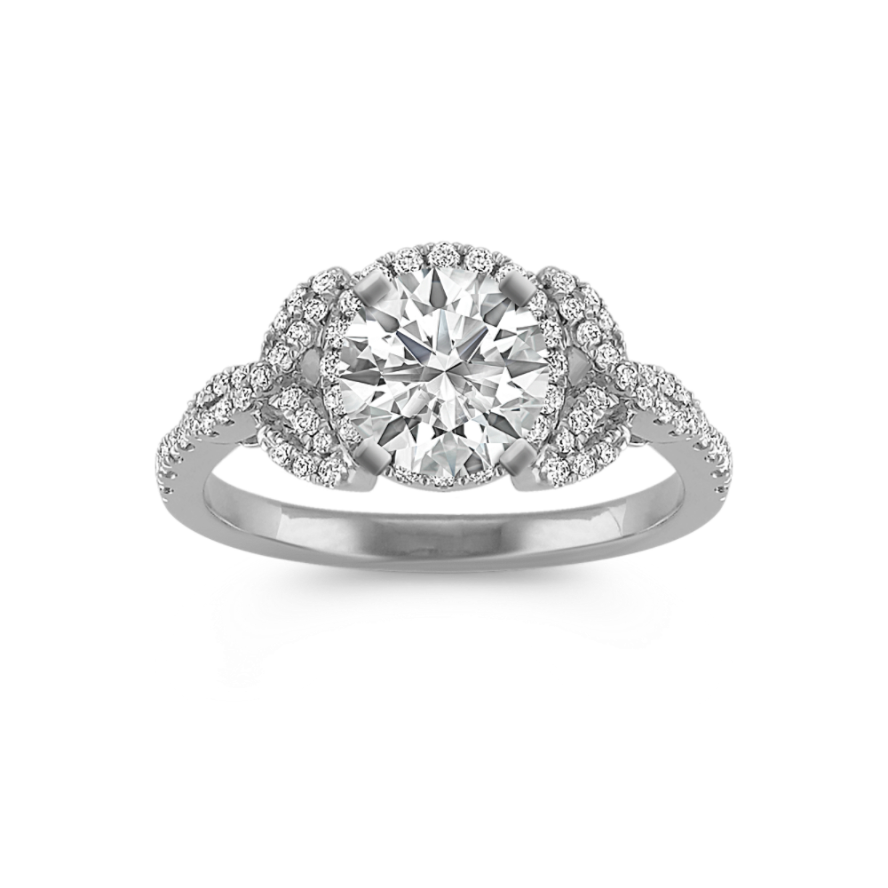 Halo Round Natural Diamond Ring