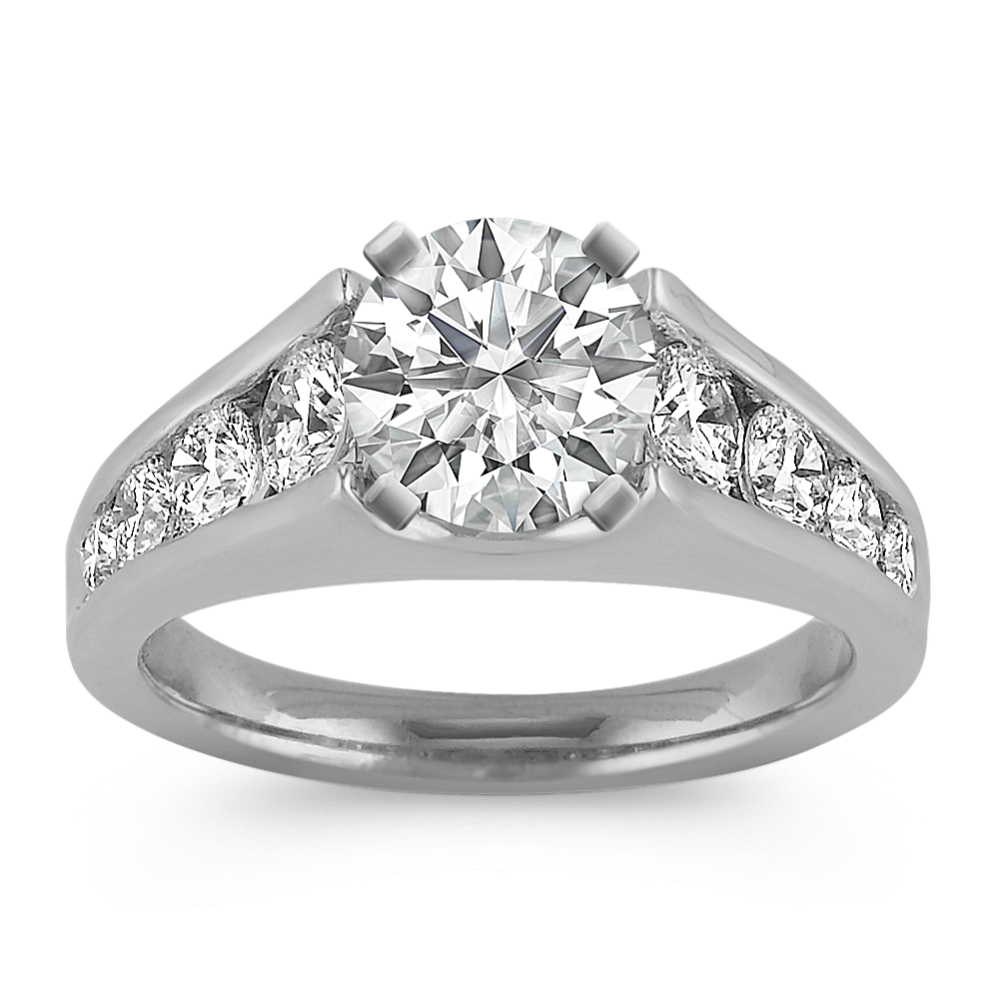 Cathedral channel set engagement ring deals