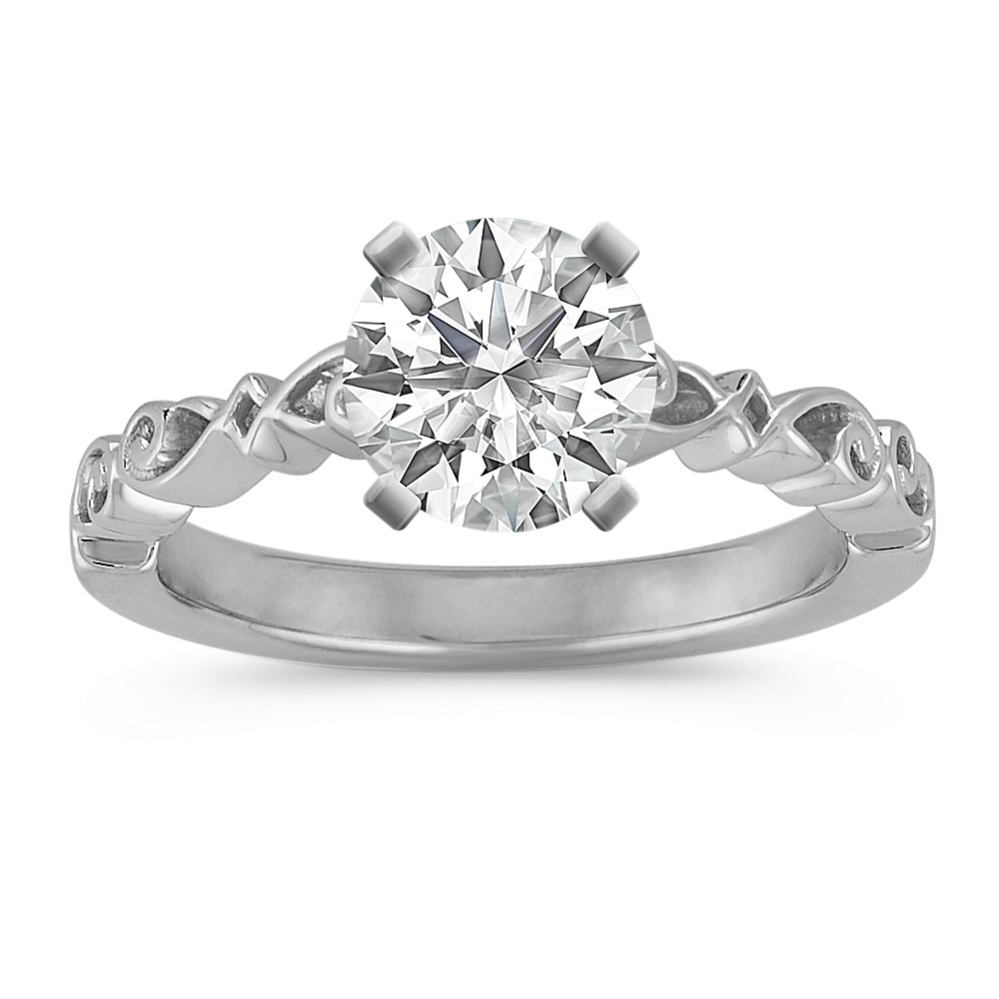 Vintage Engagement Ring in 14k White Gold