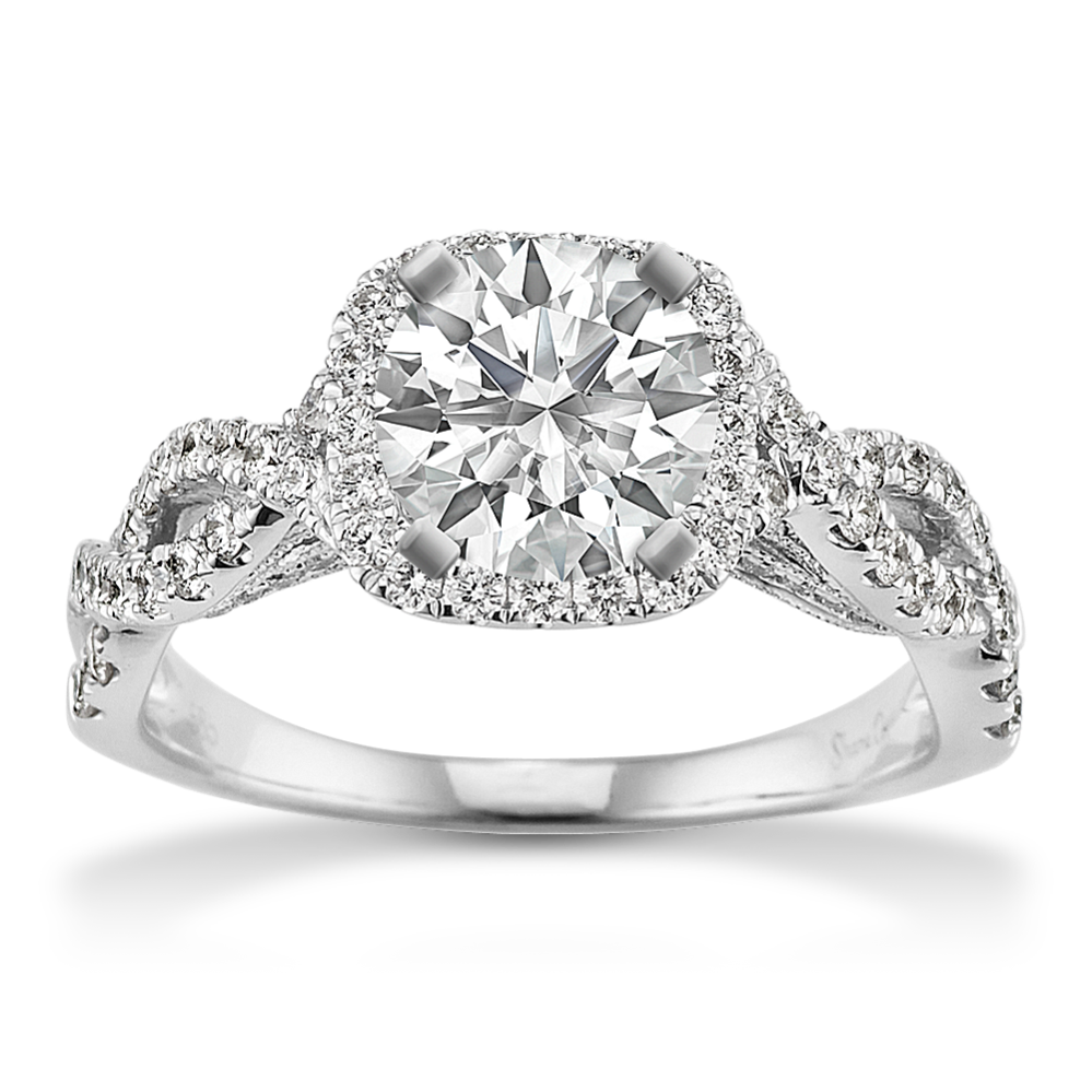 Infinity band halo engagement ring hot sale