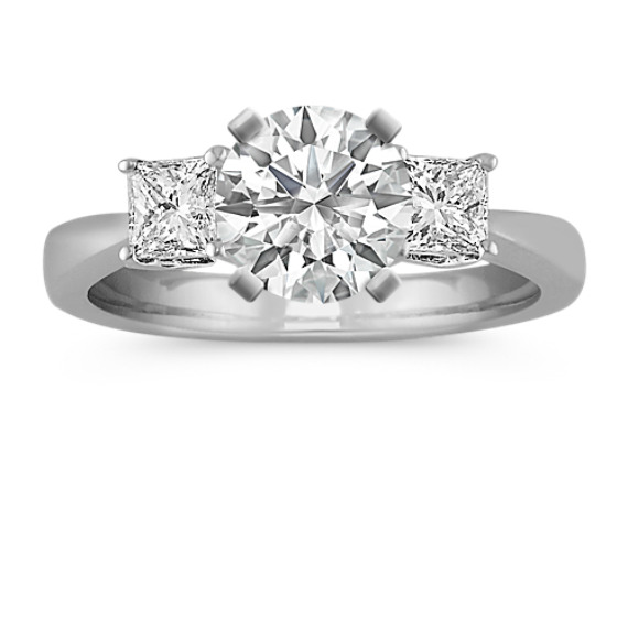 Classic Three-Stone Princess Cut Diamond Engagement Ring