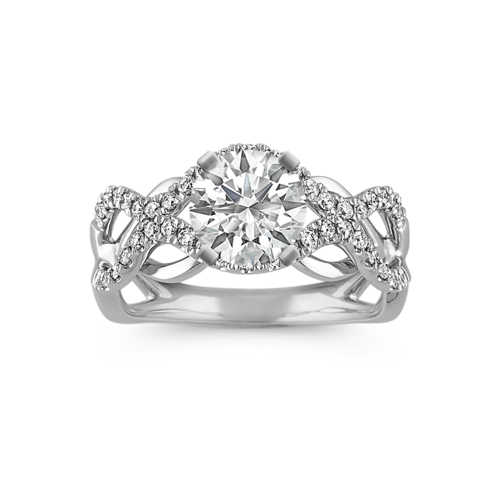 Aberdeen Natural Diamond Infinity Ring in 14K White Gold
