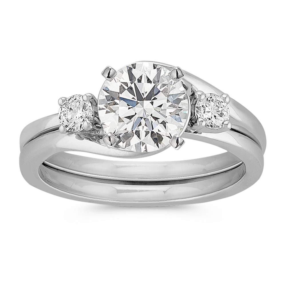 Swirl Diamond Engagement Ring