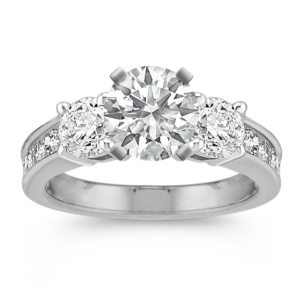 Rhone Three-Stone Channel-Set Engagement Ring