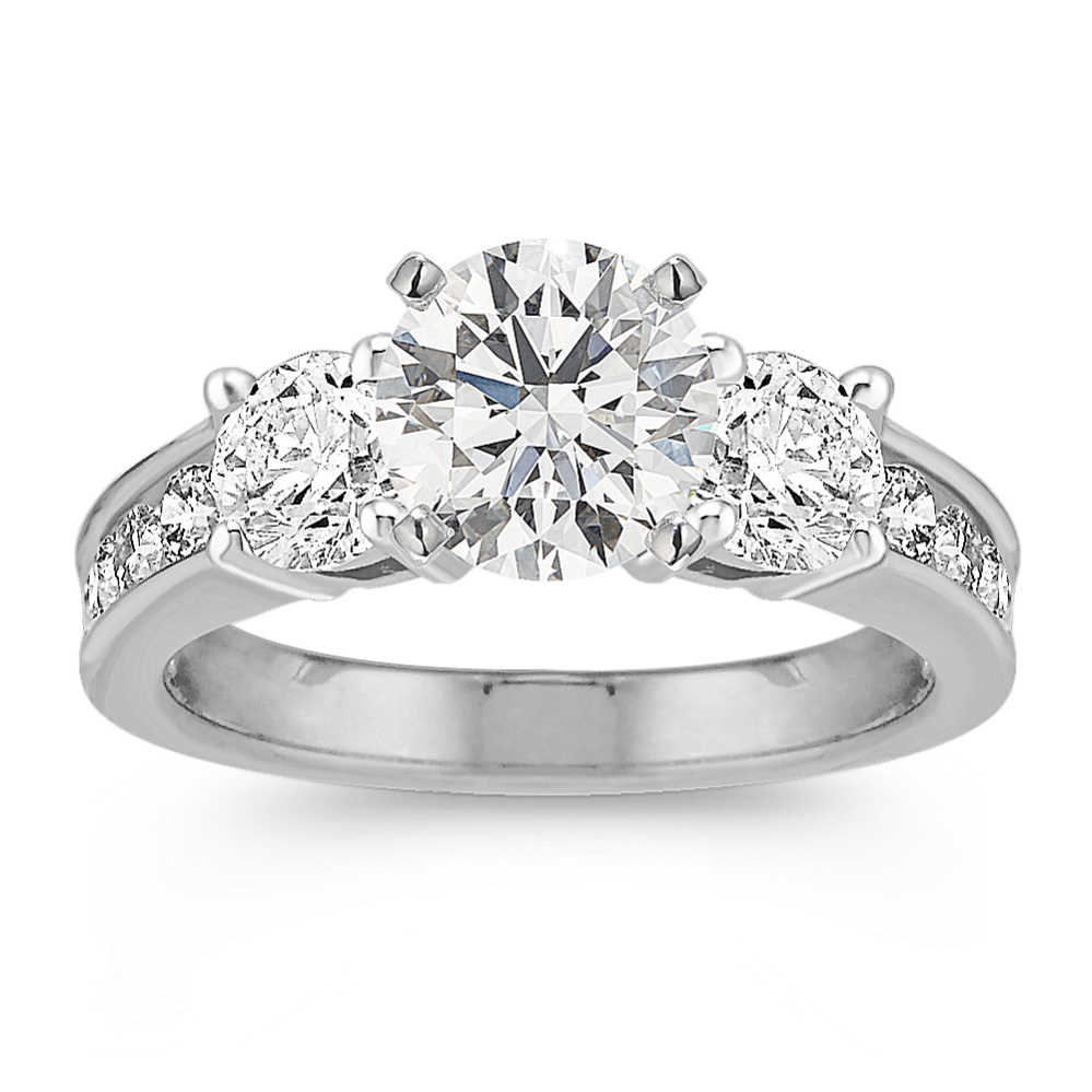 Rhone Three-Stone Channel-Set Engagement Ring