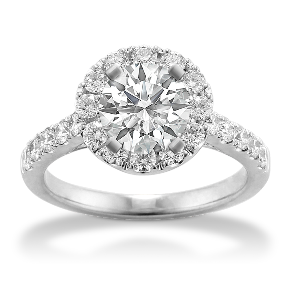 Reign Halo Engagement Ring in Platinum