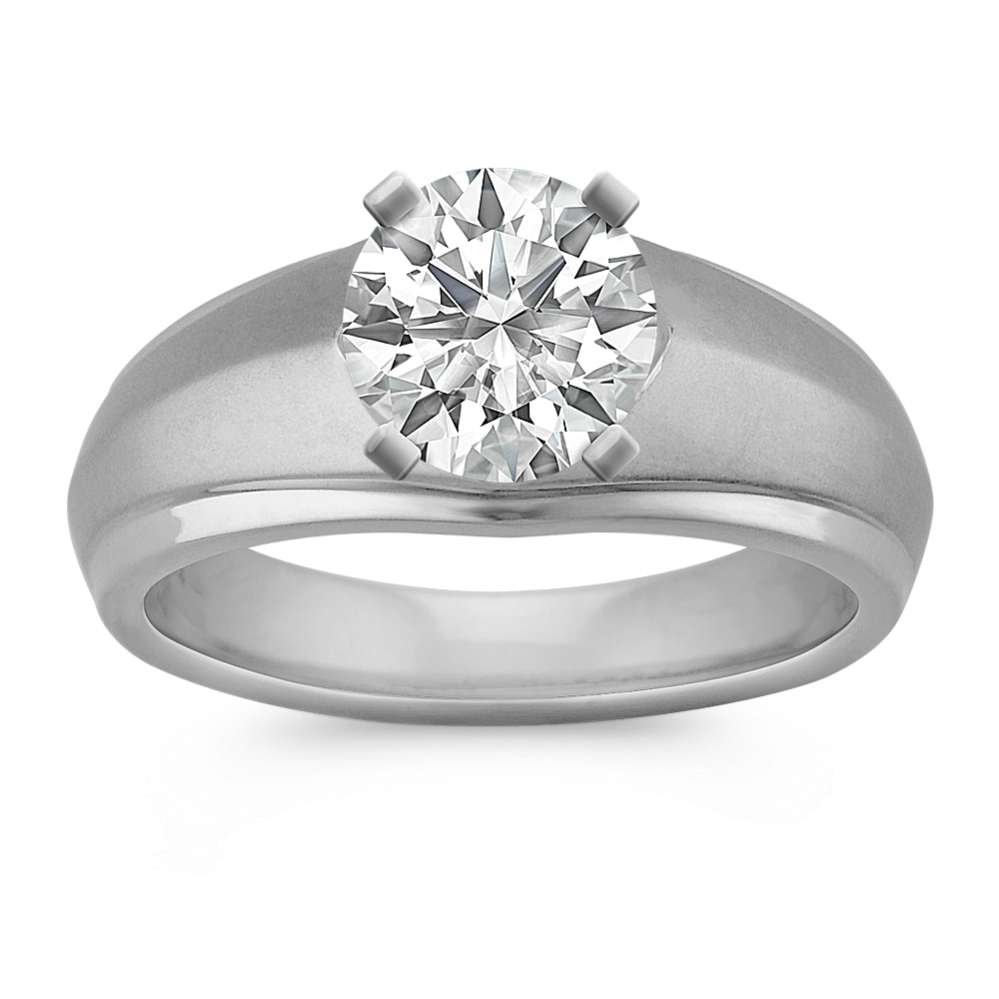 Mens Engagement Ring in 14k White Gold (9.5mm)