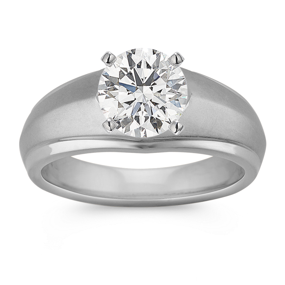 Mens Engagement Ring in 14k White Gold (9.5mm)