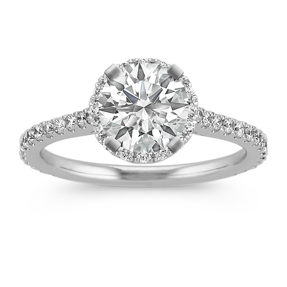 Ella Halo Engagement Ring for 1 ct Round