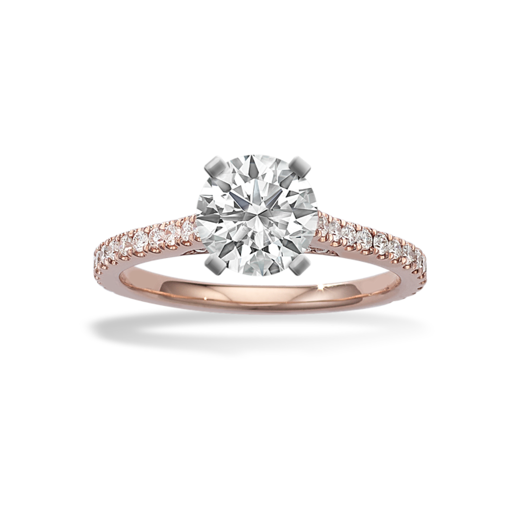 Renia Natural Diamond Cathedral Engagement Ring