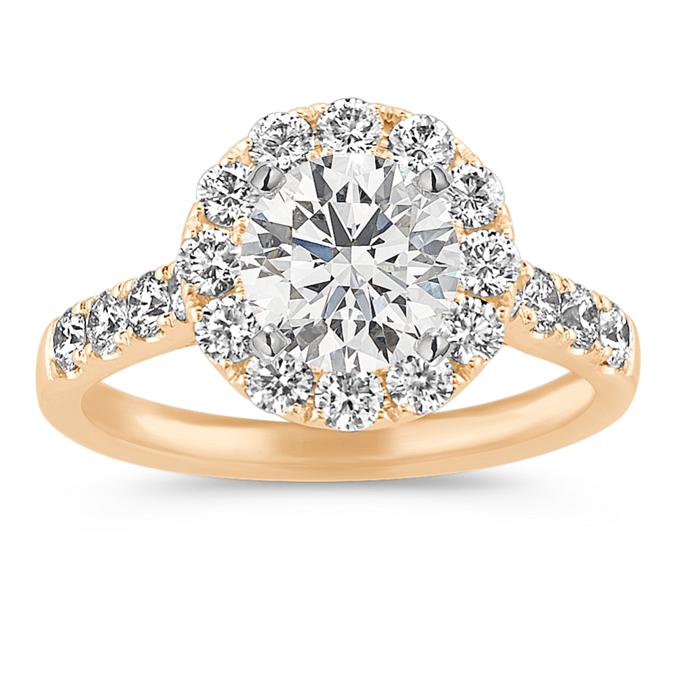 Brava Halo Engagement Ring for 1.00 ct Round