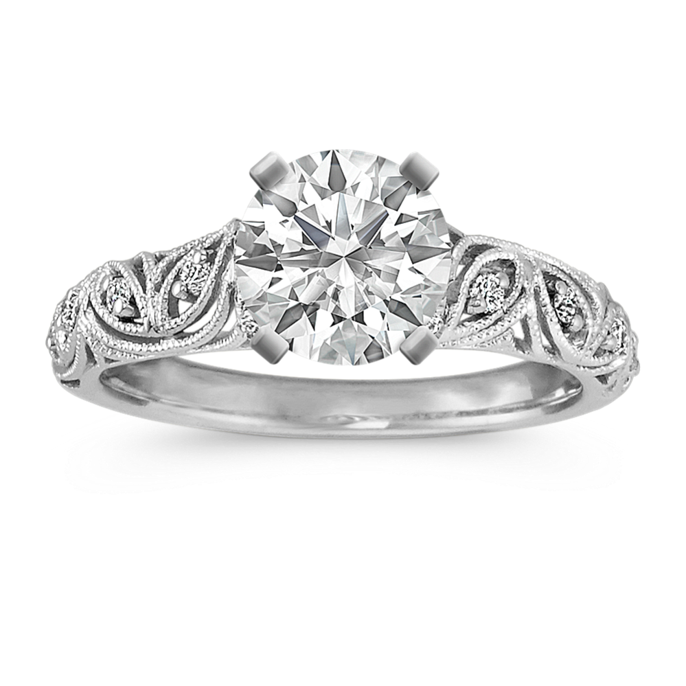 Vintage Platinum Round Diamond Engagement Ring