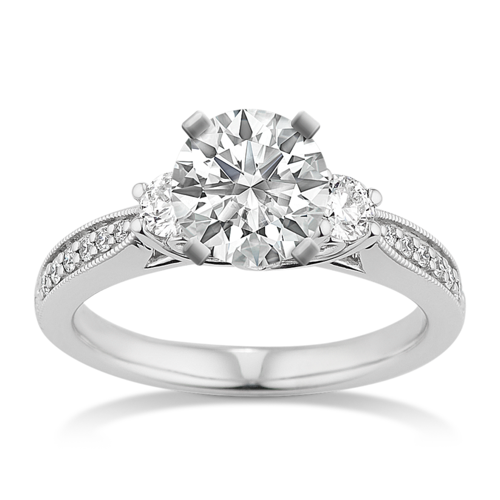 Abigail Three Stone Engagement Ring Setting Price