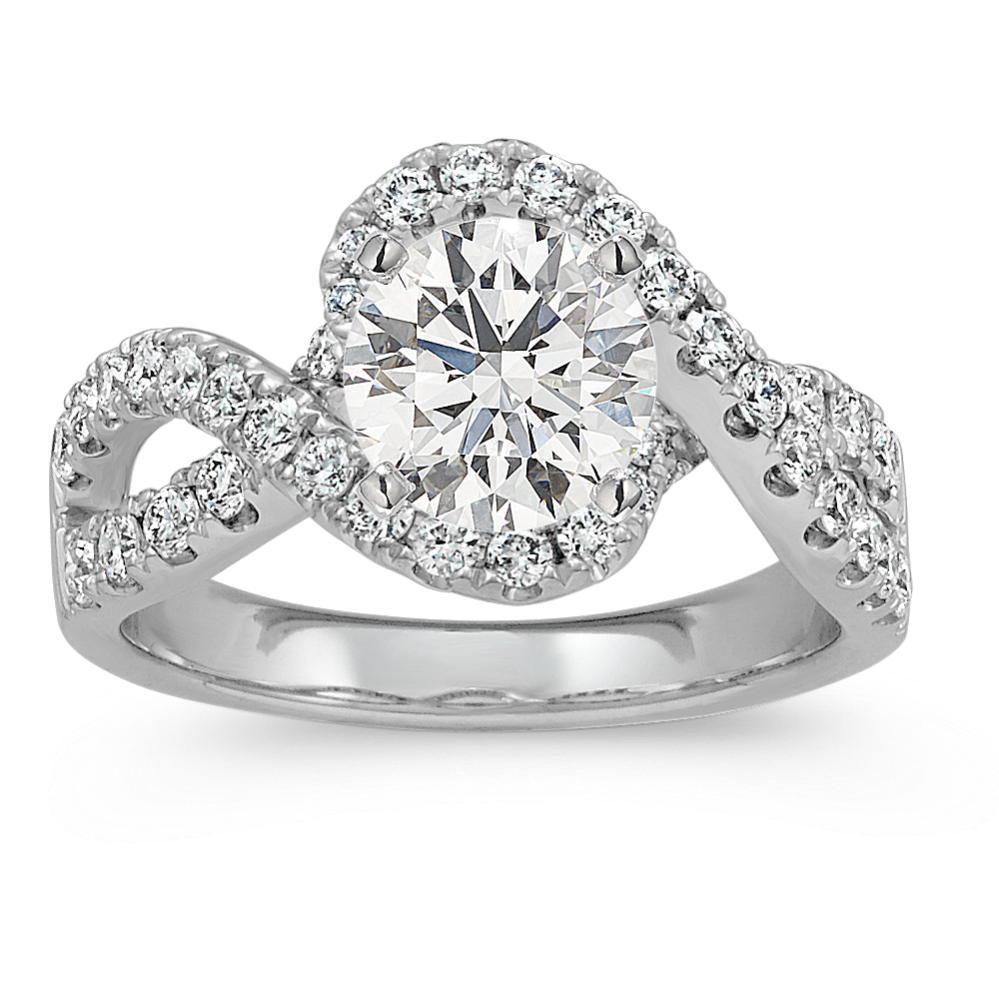 Interlaced Halo Engagement Ring
