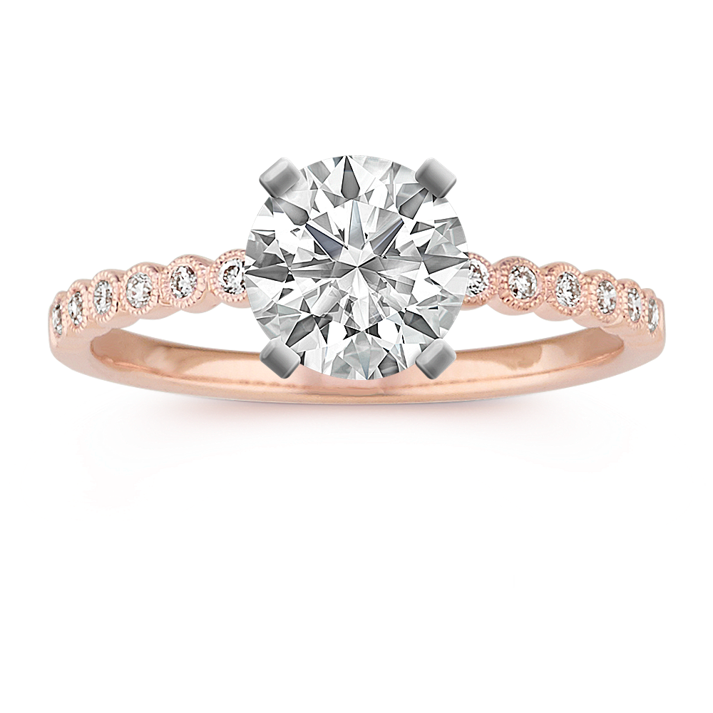 Meander Vintage Diamond Engagement Ring in 14k Rose Gold