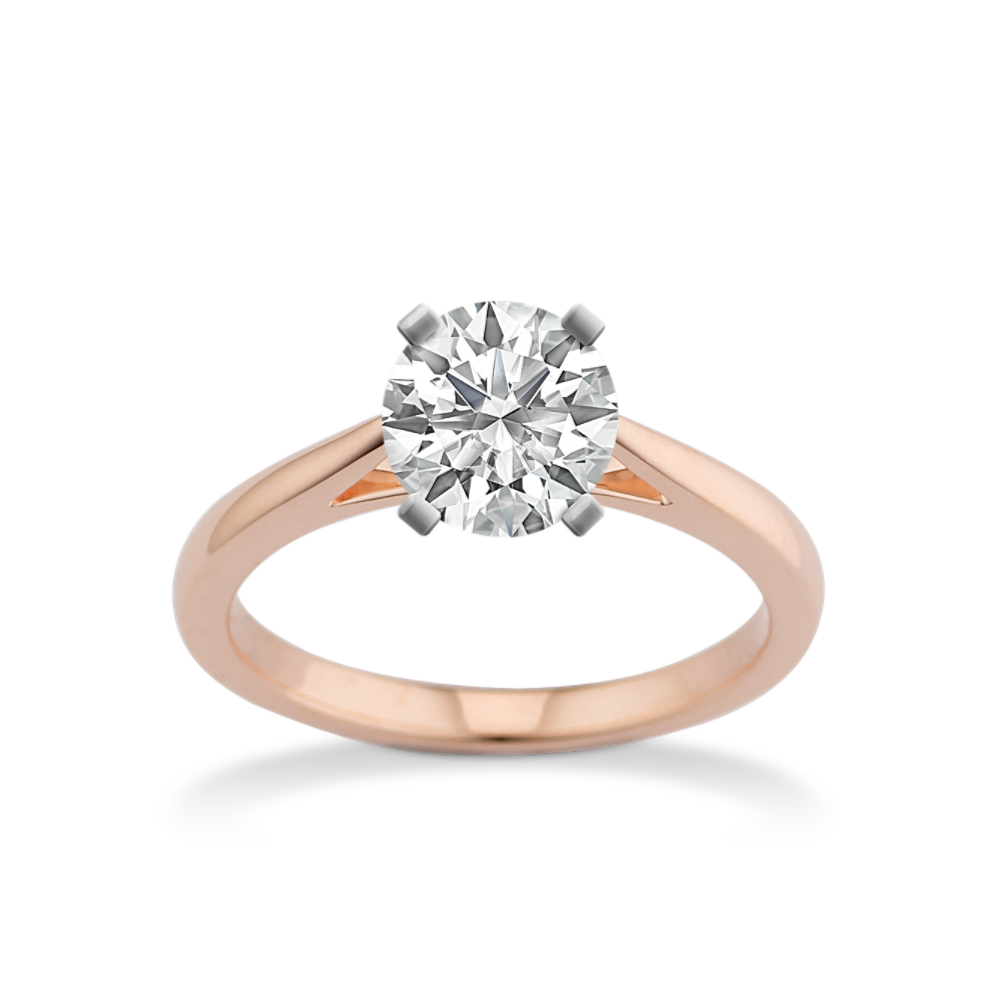 Modena Cathedral Solitaire Engagement Ring in 14K Rose Gold
