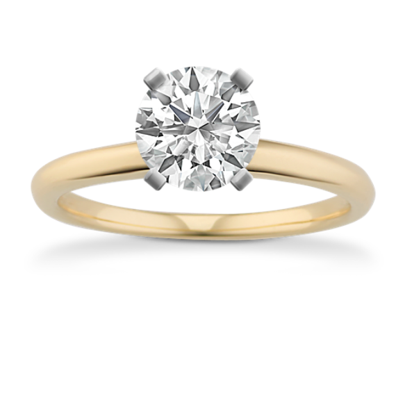 14k Yellow Gold Knife Edge Solitaire Ring