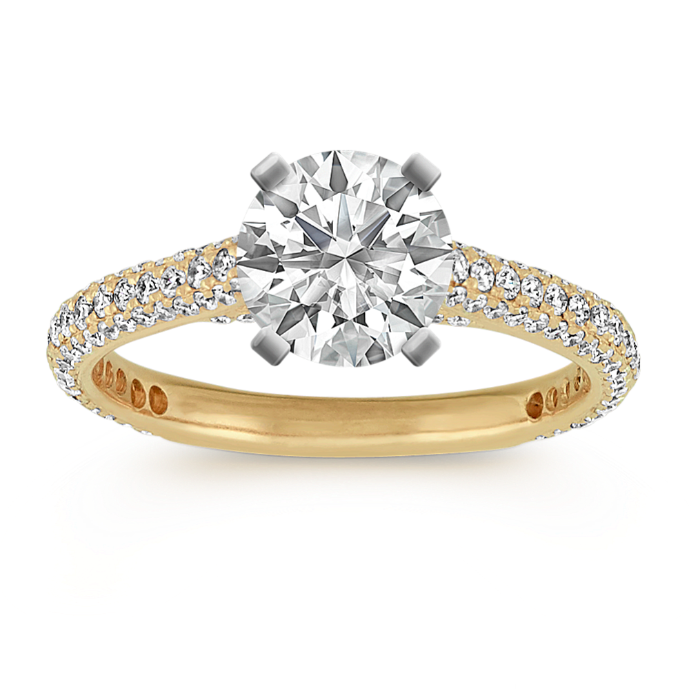 Tango Round Diamond Cathedral Engagement Ring