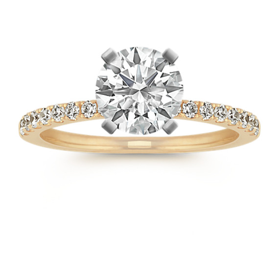 Pave-Set Diamond Engagement Ring in 14k Yellow Gold (Sz 4)