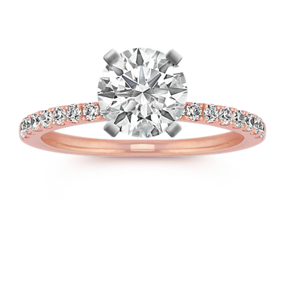 Round Diamond Engagement Ring in 14k Rose Gold (Sz 4)