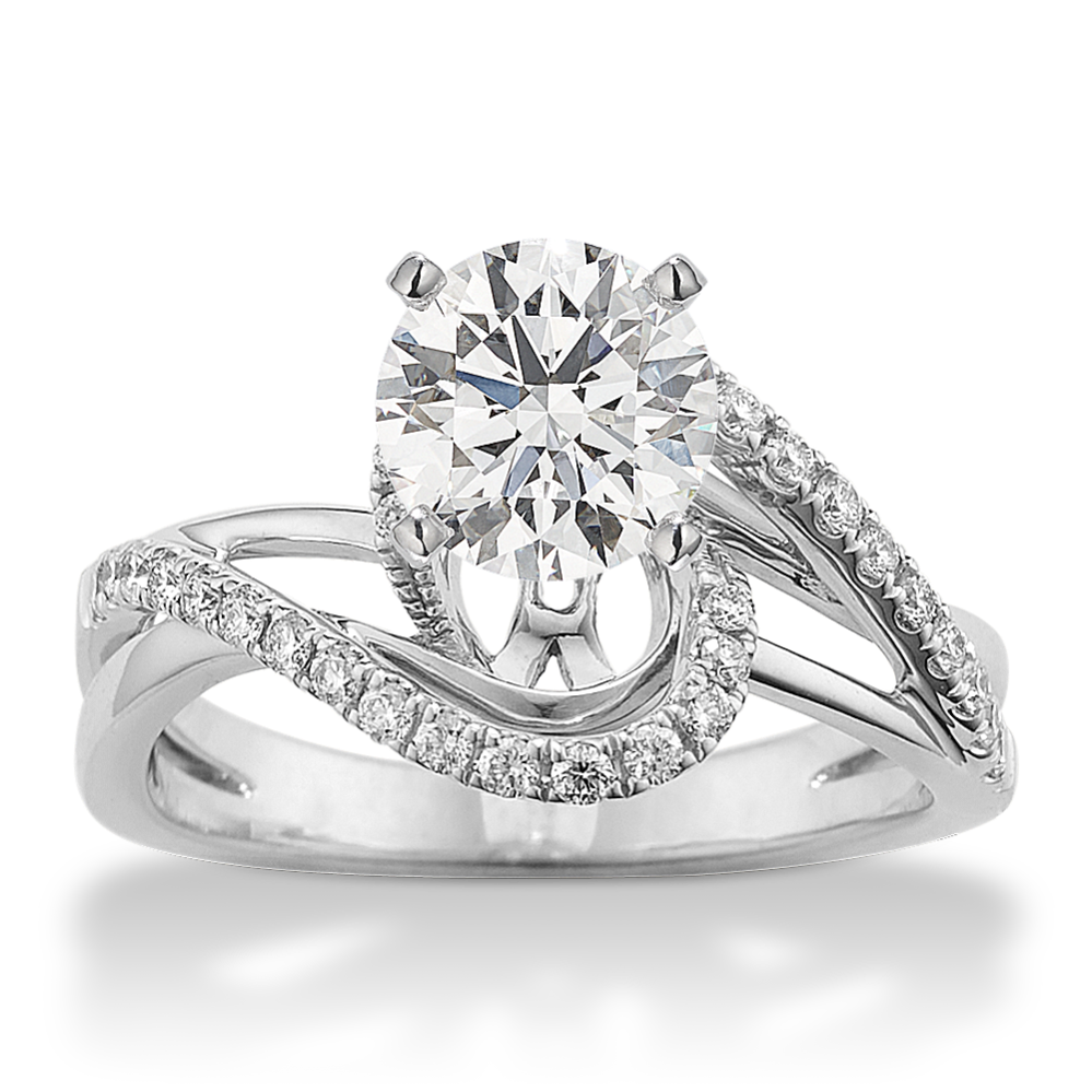 Whirlwind Halo Engagement Ring
