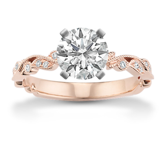Chantilly Vintage Diamond Engagement Ring in 14k Rose Gold