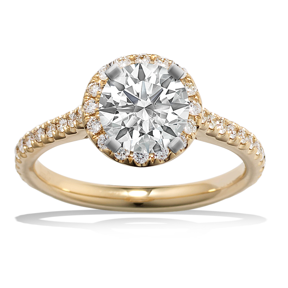 Ella Halo Engagement Ring for 1 ct Round