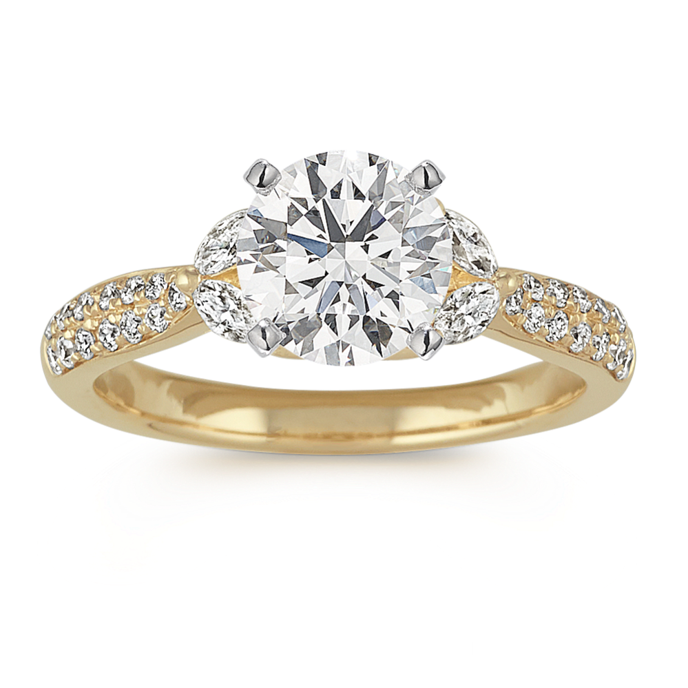 Classic Pave-Set Diamond Engagement Ring