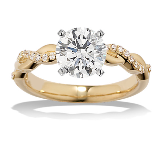 Twirl Infinity Engagement Ring in Yellow Gold | Shane Co.