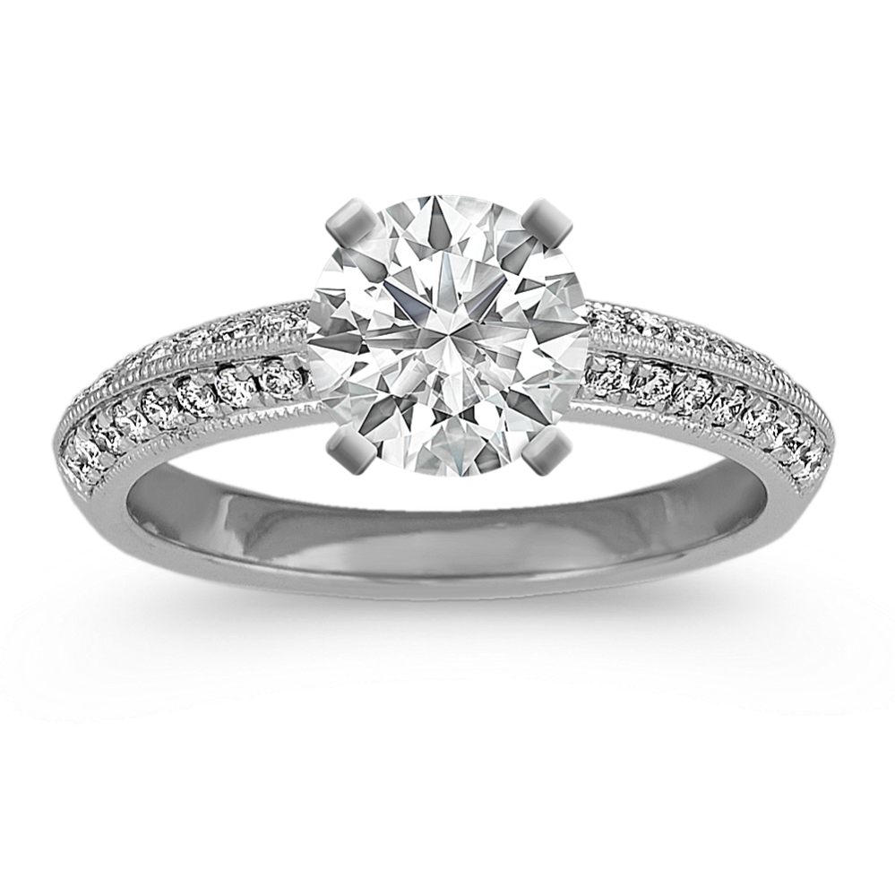 Vintage Pave-Set Diamond Engagement Ring